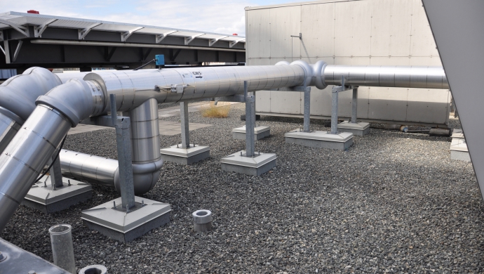 Lions Gate - Glycol Piping Run on Roof to Exhaust Fans