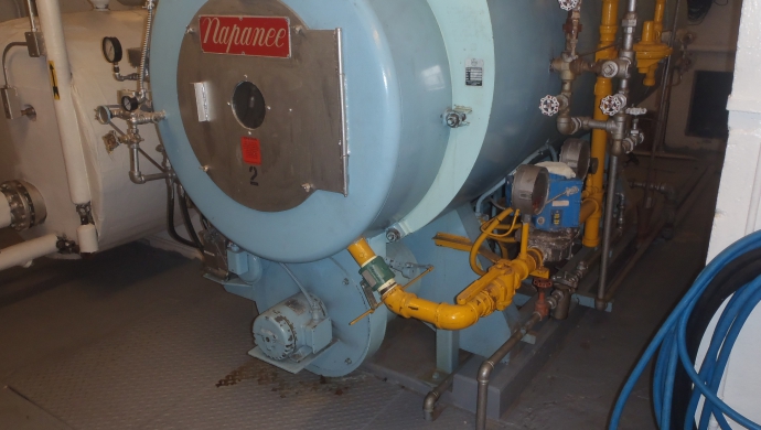 Old Napanee boiler 1800 PPH steam boiler - removed in segments from the mechanical room.